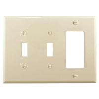 Eaton Wiring Devices PJ226LA Combination Wallplate, 6.76 in L, 4.87 in W, Mid, 3 -Gang, Polycarbonate, High-Gloss