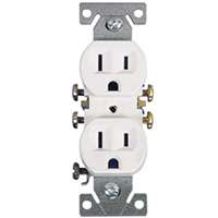 Eaton Wiring Devices 270W/10 Duplex Receptacle, 2 -Pole, 15 A, 125 V, Push-in, Side Wiring, NEMA: 5-15R, White