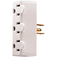 Eaton Wiring Devices BP1147W Outlet Tap, 2 -Pole, 15 A, 125 V, 3 -Outlet, NEMA: NEMA 5-15R, White