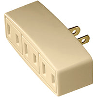 Eaton Wiring Devices BP1747V Outlet Adapter, 2 -Pole, 15 A, 125 V, 3 -Outlet, NEMA: NEMA 1-15R, Ivory