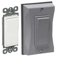 BELL 5122-0 Weatherproof Decorator Switch Cover, 15 A, 120/277 V, Gray