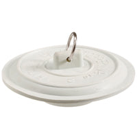 Plumb Pak PP820-4 Tub Stopper with Ring, Rubber, White, For: Laundry and Bathtubs with 1-1/2 to 2 in Drain