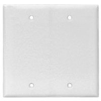 Eaton Cooper Wiring PJ23W Wallplate, 8 in L, 1/4 in W, 2 -Gang, Polycarbonate, White, High-Gloss, Box Mounting