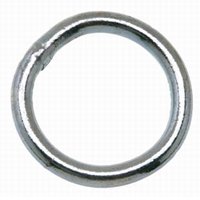 Campbell T7665032 Welded Ring, 200 lb Working Load, 1-1/4 in ID Dia Ring, #7 Chain, Steel, Nickel-Plated