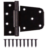 ProSource LR-183-PS Gate Hinge, Steel, Black, Fixed Pin, 180 deg Range of Motion, 46 (Pair) lb