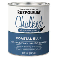 RUST-OLEUM CHALKY 329207 Paint, Ultra Matte, Coastal Blue, 30 oz, Can