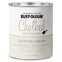 RUST-OLEUM CHALKY 329598 Paint, Ultra Matte, Chiffon Cream, 30 oz, Can