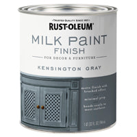 RUST-OLEUM 331053 Milk Paint Finish, Matte, Kensington Gray, 1 qt, Can