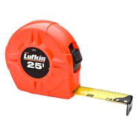 Crescent Lufkin L625 Tape Measure, 25 ft L Blade, 1 in W Blade, Steel Blade, ABS Case, Orange Case