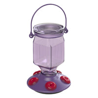 Perky-Pet 9101-2 Bird Feeder, Top-Fill, 16 oz, Nectar, 5-Port/Perch, Glass/Plastic, Lavender, 7-3/4 in H