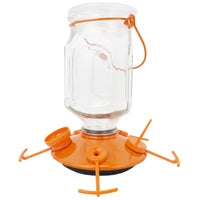 Perky-Pet 9113-2 Top-Fill Bird Feeder, 22 oz, Nectar, 5-Port/Perch, Glass/Plastic, 8-1/4 in H