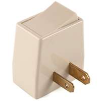 Eaton Cooper Wiring BP4404V Plug In Switch, 2 -Pole, 15 A, 120 V, 1 -Outlet, Ivory