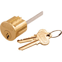 Prime-Line SE 70002 Lock Cylinder, Keyed Different Key, Brass, Brushed Brass, Segal Keyway