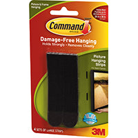 Command 17206BLK Picture Hanging Strip, 4 lb/set, Foam, White