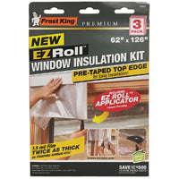 Frost King EZ833 Window Insulation Kit, 42 in W, 1.5 mm Thick, 62 in L, Plastic, Clear