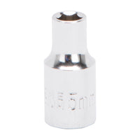 Vulcan MT6488324 Drive Socket, 5 mm Socket, 1/4 in Drive, 6-Point, Chrome Vanadium Steel, Chrome