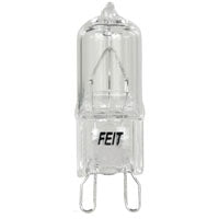 Feit Electric BPQ40/G9 Halogen Bulb, 40 W, G9 Lamp Base, JCD T4 Lamp, 3000 K Color Temp, 2000 hr Average Life