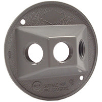 HUBBELL 5197-5 Cluster Cover, 4-1/8 in Dia, 4-1/8 in W, Round, Metal, Gray, Powder-Coated