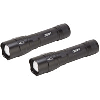 PowerZone 12156 Tactical Flashlight, AA Battery, LED Lamp, 1000 Lumens, 150 m Beam Distance, 6 hrs Run Time, Black