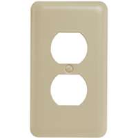 Amerelle 935DAL Receptacle Wallplate, 5 in L, 2-13/16 in W, 1 -Gang, Steel, Light Almond