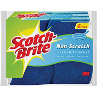 Scotch-Brite 526 Scrub Sponge, 4.4 in L, 2-1/2 in W, 0.8 in Thick, Cellulose, Blue