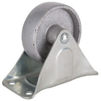 ProSource JC-S04 Rigid Caster, 4 in Dia Wheel, 1-1/4 in W Wheel, Steel Wheel, Gray, 500 lb, Steel Housing Material