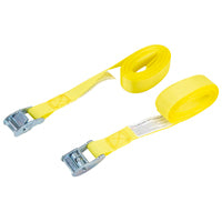 ProSource FH64055-1 Lashing Strap, Light-Duty, Polyester, Yellow, Zinc-Plated Buckle