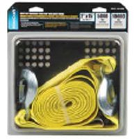 ProSource FH64061 Emergency Tow Strap, 10,000 lb, 2 in W, 15 ft L, Hook End, Polyester Webbing, Steel Hook, Yellow