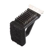 Omaha SP242C3L Grill Brush with Stainless Steel Scraper, 2-3/4 in L Brush, 1-3/4 in W Brush, Stainless Steel Bristle