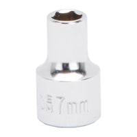 Vulcan MT6498539 Drive Socket, 7 mm Socket, 3/8 in Drive, 6-Point, Chrome Vanadium Steel, Chrome