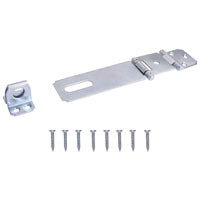 ProSource LR-122-BC3L-PS Safety Hasp, 4-1/2 in L, 4-1/2 in W, Steel, Zinc, 7/16 in Dia Shackle, Fixed Staple