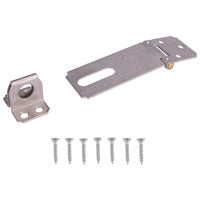 ProSource LR-131-BC3L-PS Safety Hasp, 3-1/2 in L, 3-1/2 in W, Steel, Galvanized, 7/16 in Dia Shackle, Fixed Staple