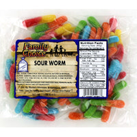 Family Choice 1283 Sour Worm Candy, 7.5 oz