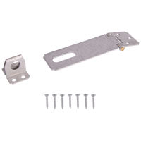 ProSource LR-132-BC3L-PS Safety Hasp, 4-1/2 in L, 4-1/2 in W, Steel, Galvanized, 7/16 in Dia Shackle, Fixed Staple