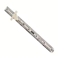 GENERAL 300/1 Precision Measuring Ruler, SAE Graduation, Stainless Steel, 3-7/8 in W