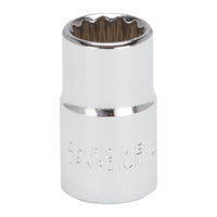 Vulcan MT6529457 Drive Socket, 14 mm Socket, 1/2 in Drive, 12-Point, Chrome Vanadium Steel, Chrome