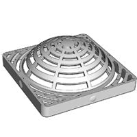 NDS 991 Atrium Grate, 9 in L, 9 in W, Square, 3/8 in Grate Opening, HDPE, Green