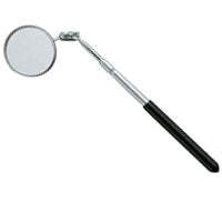 GENERAL 557 Inspection Mirror, Round Mirror, 2-1/4 in Dia Mirror, Glass Mirror, 15 in OAL