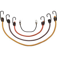 ProSource FH64078 Stretch Cord Set, Polypropylene, Black/Red/Yellow, Hook End