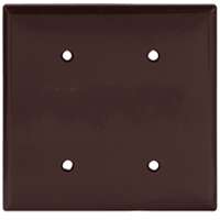 Eaton Cooper Wiring 2137 2137B-BOX Wallplate, 4-1/2 in L, 4.56 in W, 0.08 in Thick, 2 -Gang, Thermoset, Brown