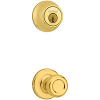 Kwikset 690T3CP6ALRCSK6 Knob Lockset, 3 Grade, Keyed Key, Polished Brass, 2-3/8 x 2-3/4 in Backset, K6 Keyway