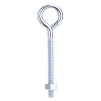 ProSource LR267 Eye Bolt, 4.7 mm Thread, Machine Thread, 1-5/8 in L Thread, 3/4 in Dia Eye, 79 lb Working Load, Steel