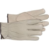 BOSS 4067M Driver Gloves, Men's, M, Keystone Thumb, Open, Shirred Elastic Back Cuff, Cowhide Leather, Natural