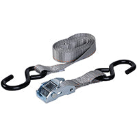 KEEPER 05716 Tie-Down, 1 in W, 8 ft L, Gray, 400 lb, S-Hook End Fitting, Steel End Fitting