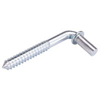 ProSource LR094 Screw Hook, 1/2 in Thread, 4 in L, Steel, Zinc