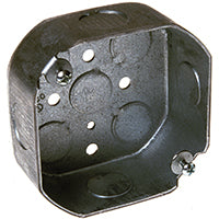 RACO 8125 Octagonal Box, 3.563 in OAW, 1.813 in OAD, 3.563 in OAH, 8 -Knockout, Steel Housing Material, Gray