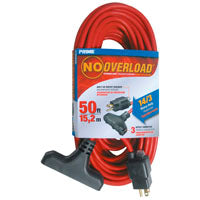 Prime CB614730 Extension Cord, 50 ft L, 15 A, 125 V, Red