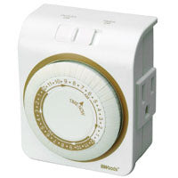 Woods 50001 Mechanical Timer, 15 A, 125 V, 1875 W, 24 hr Time Setting, 24 On/Off Cycles Per Day Cycle, White