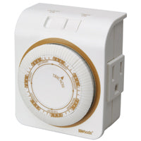 Woods 50002 Mechanical Timer, 15 A, 125 V, 1875 W, 7 days Time Setting, 6 On/Off Cycles Per Day Cycle, White