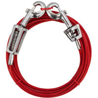 Boss Pet PDQ Q3515SPG99 Tie-Out with Spring, 15 ft L Belt/Cable, For: Large Dogs up to 60 lb